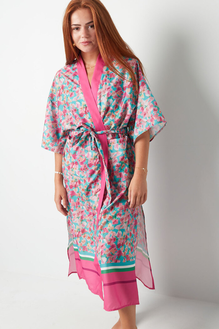 Kimono flower power - rosa Imagen4